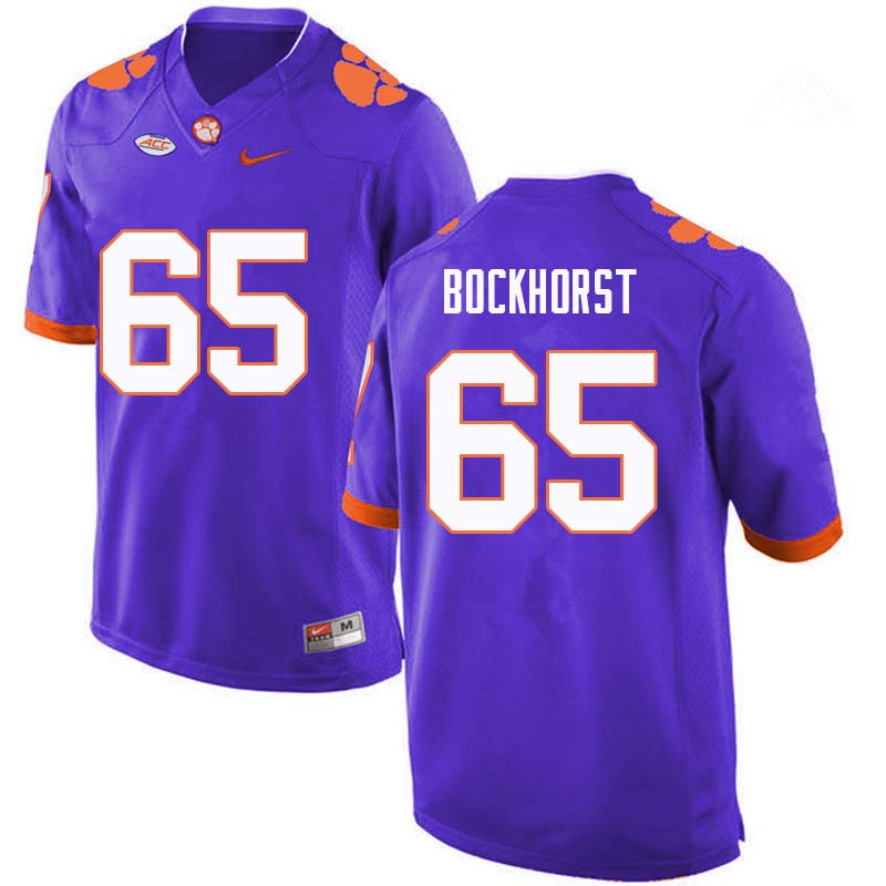 Men #65 Matt Bockhorst Clemson Tigers College Football Jerseys Sale-Purple